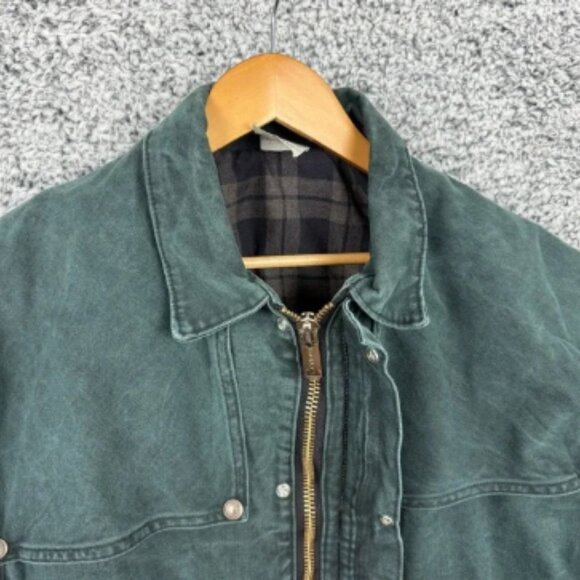 Vintage Carhartt Jacket Mens XL Green Canvas Cape Duster Lined Chore Coat USA - Picture 5 of 14